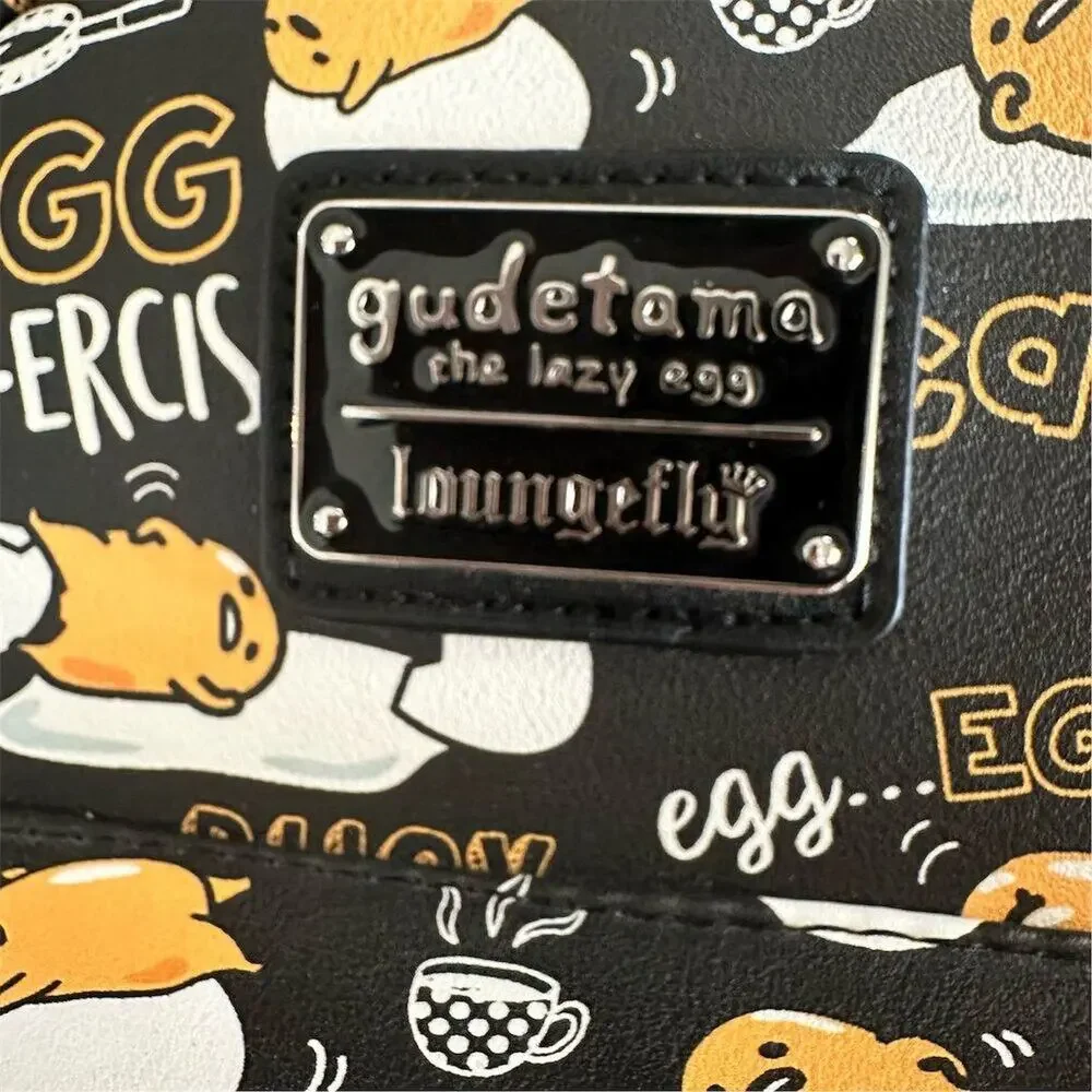 Rare Sanrio‎ Gudetama x Loungefly Mini Backpack in black colorway. - Picture 13 of 14